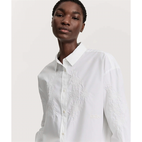 Aiayu Shirt Embroidery Skjorte, Hvid 